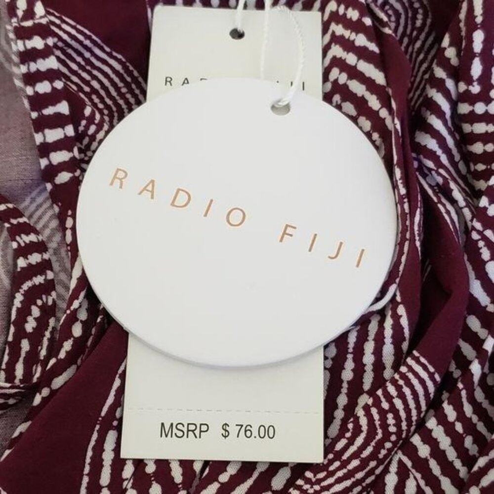 Radio Fiji Maroon Sokally Off the Shoulder Romper/ Beach Cover Up - Picture 10 of 12
